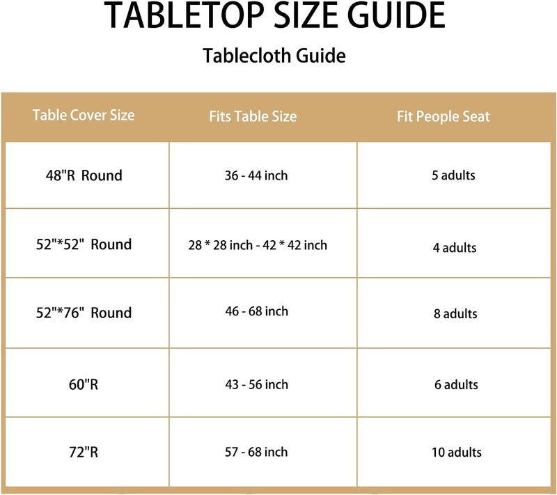 LUSHVIDA Round Waterproof Table Cover Elastic Vinyl Fitted Tablecloth Elastic Edged Plastic Table Cloth (Champagne, Best for Up to 57"-68" Round) - Image 5